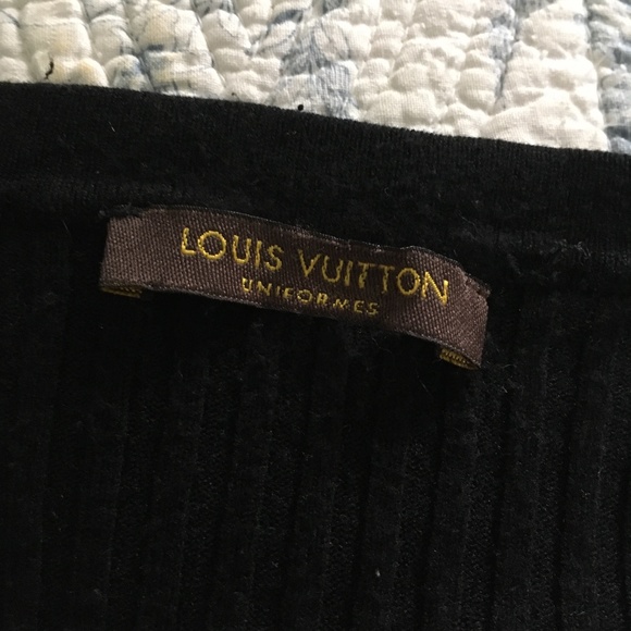 LOUIS VUITTON Uniformes Black Ribbed Crew Neck Sweater S - Picture 3 of 3